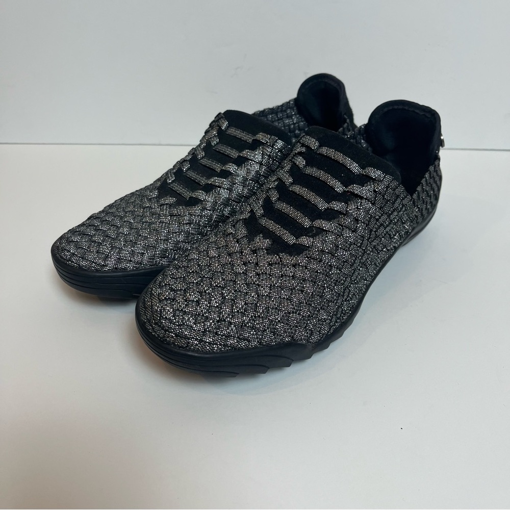 Bernie Mev Rigged Vivaldi Black Shimmer Slip On Shoes 41 (11)